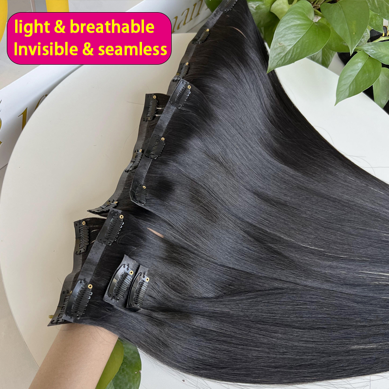 7Pcs Ekstensi Rambut Clip in P - Seamless Clip In Hair Extensions Human Hair ulasan dan harga