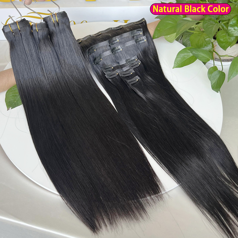 7Pcs Ekstensi Rambut Clip in P - Seamless Clip In Hair Extensions Human Hair ulasan dan harga
