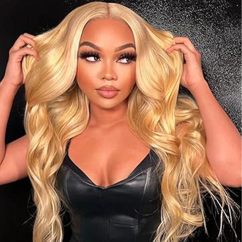 Wig Rambut Asli 613 Blonde 13x - 613 Blonde Body Wave Lace Front Wig ulasan dan harga