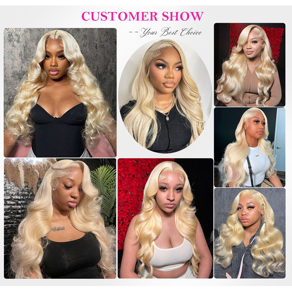 Wig Rambut Asli 613 Blonde 13x - 613 Blonde Body Wave Lace Front Wig ulasan dan harga