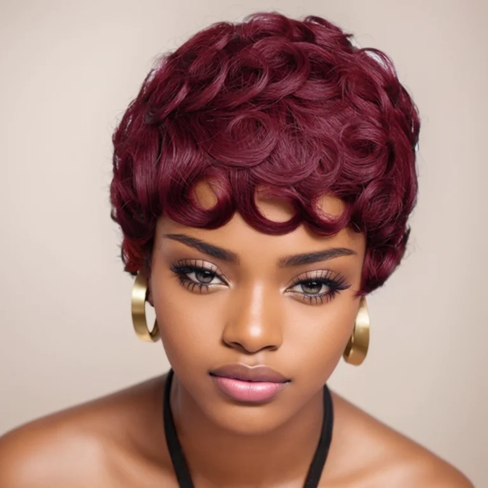 99J Wig Potongan Pixie Rambut  - Short Pixie Cut Wig Human Hair Cheap ulasan dan harga