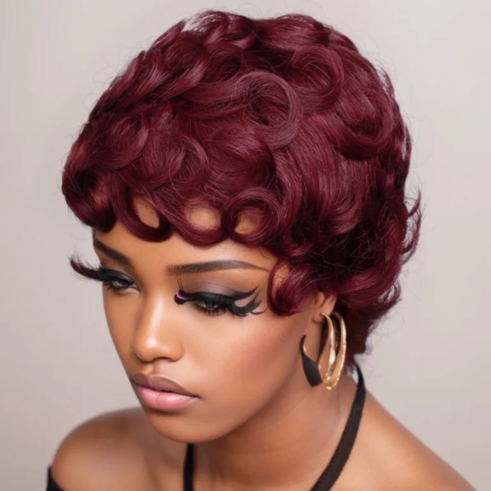 99J Wig Potongan Pixie Rambut  - Short Pixie Cut Wig Human Hair Cheap ulasan dan harga