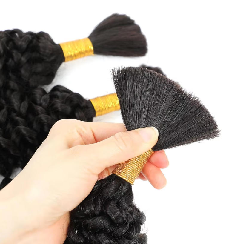 Rambut Manusia Asli Deep Water - Water Wave Bulk Human Hair For Braiding ulasan dan harga