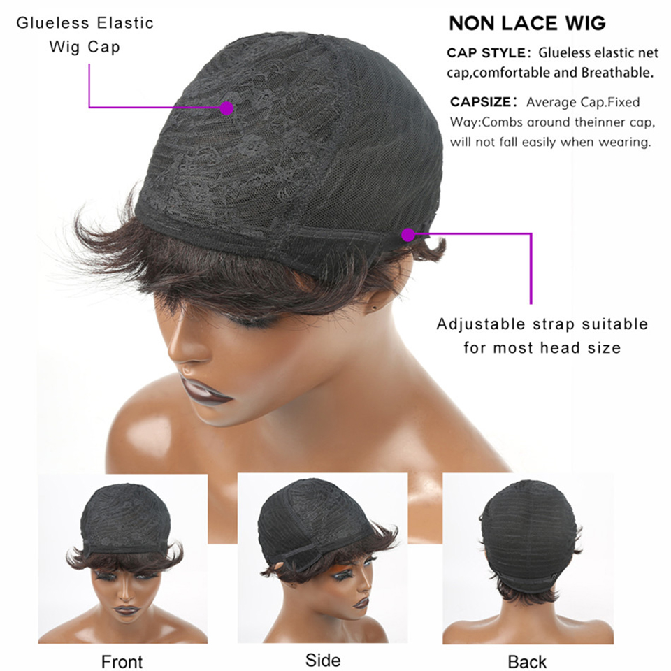 Wig Rambut Manusia Pendek Pixi - Short Pixie Cut Wig Human Hair Cheap ulasan dan harga