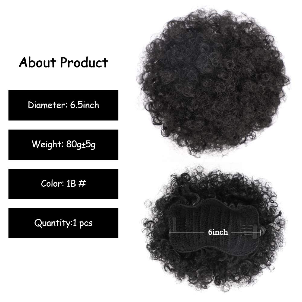 6 inci Afro Puff tali serut ek - Drawstring Afro Curly Puff Ponytail ulasan dan harga