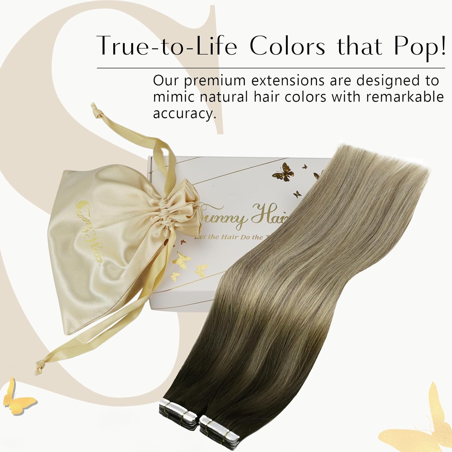 VeSunny Tape in Hair Extension - Invisible Tape In Extensions Real Hair ulasan dan harga