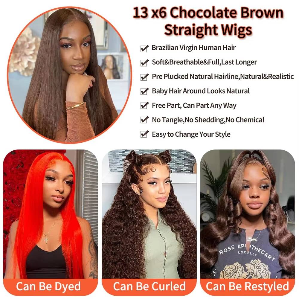 # 4 13X6 HD Wig Transparan Lac - Hd Lace Frontal Wig Human Hair Pre Plucked ulasan dan harga