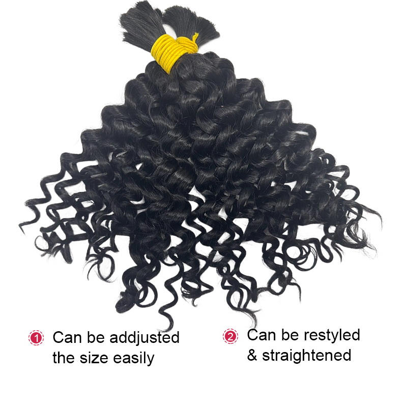 Rambut Manusia Asli Model Wate - Water Wave Bulk Human Hair For Braiding ulasan dan harga