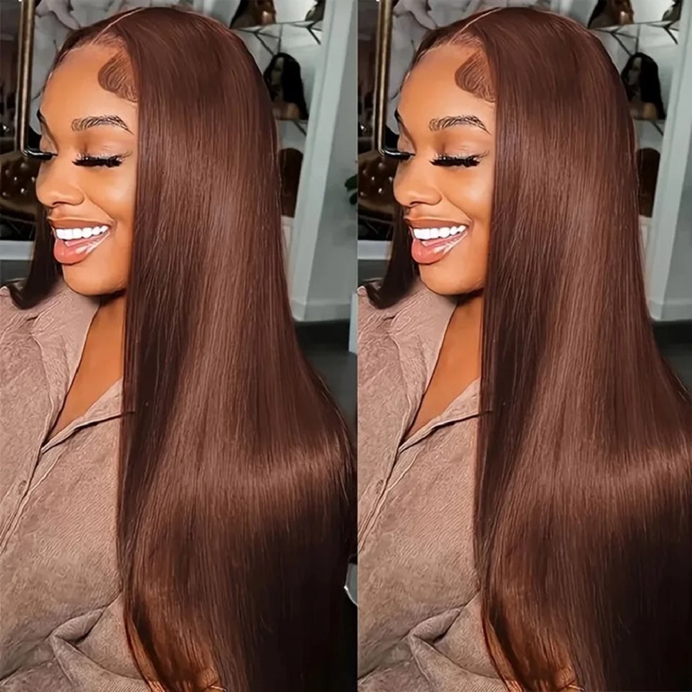 Wig Rambut Asli Cokelat 13x4 H - Human Hair Wigs ulasan dan harga