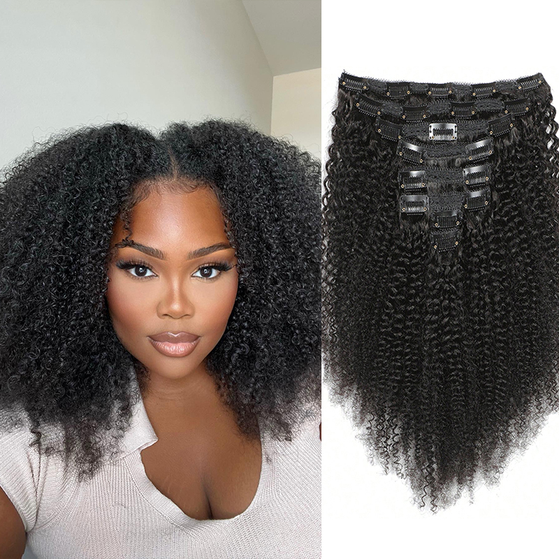 Afro klip rambut manusia ekste - Seamless Clip In Hair Extensions Human Hair ulasan dan harga