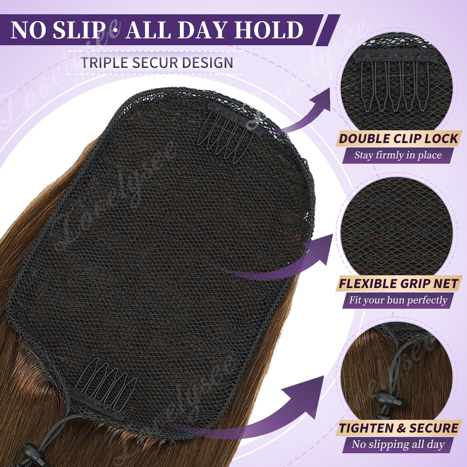 Ekstensi Rambut Kuncir Kuda Pe - Seamless Clip In Hair Extensions Human Hair ulasan dan harga