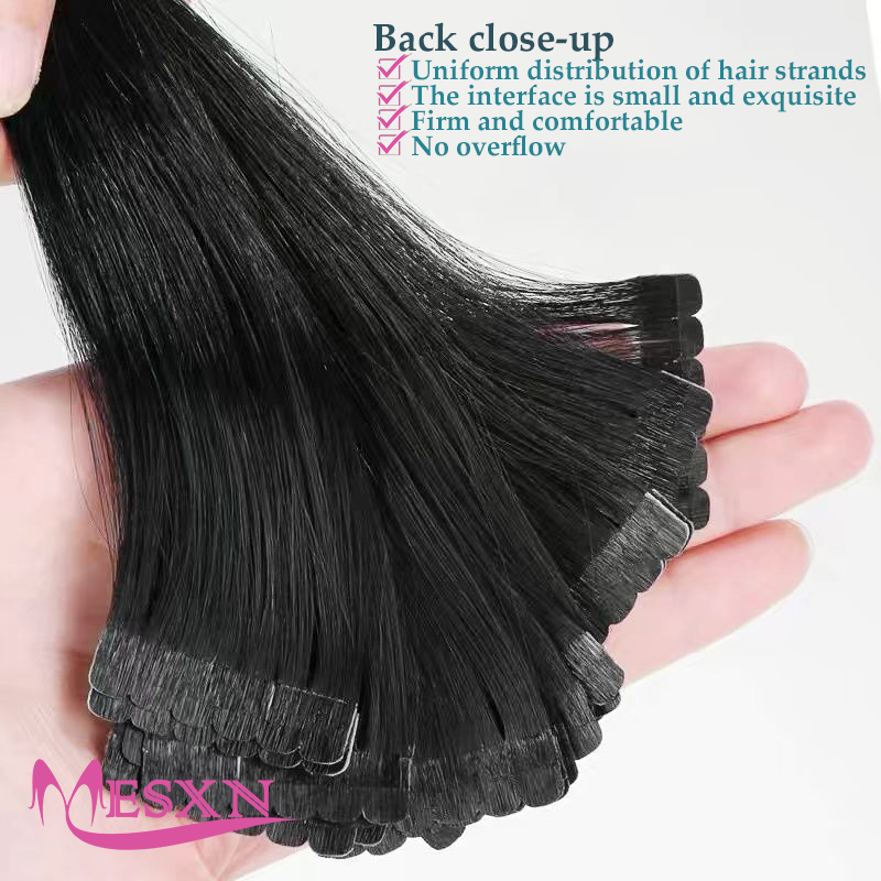Ekstensi rambut lurus Mini pad - Invisible Tape In Extensions Real Hair ulasan dan harga
