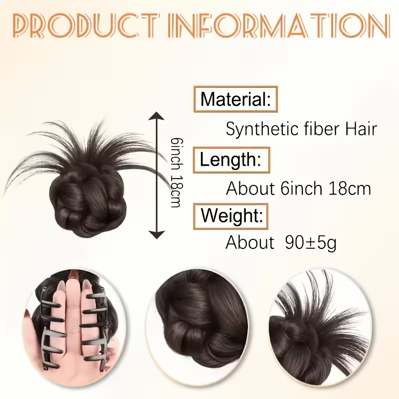 Rambut Palsu Sanggul Berbulu B - Claw Clip Messy Bun Hair Piece ulasan dan harga