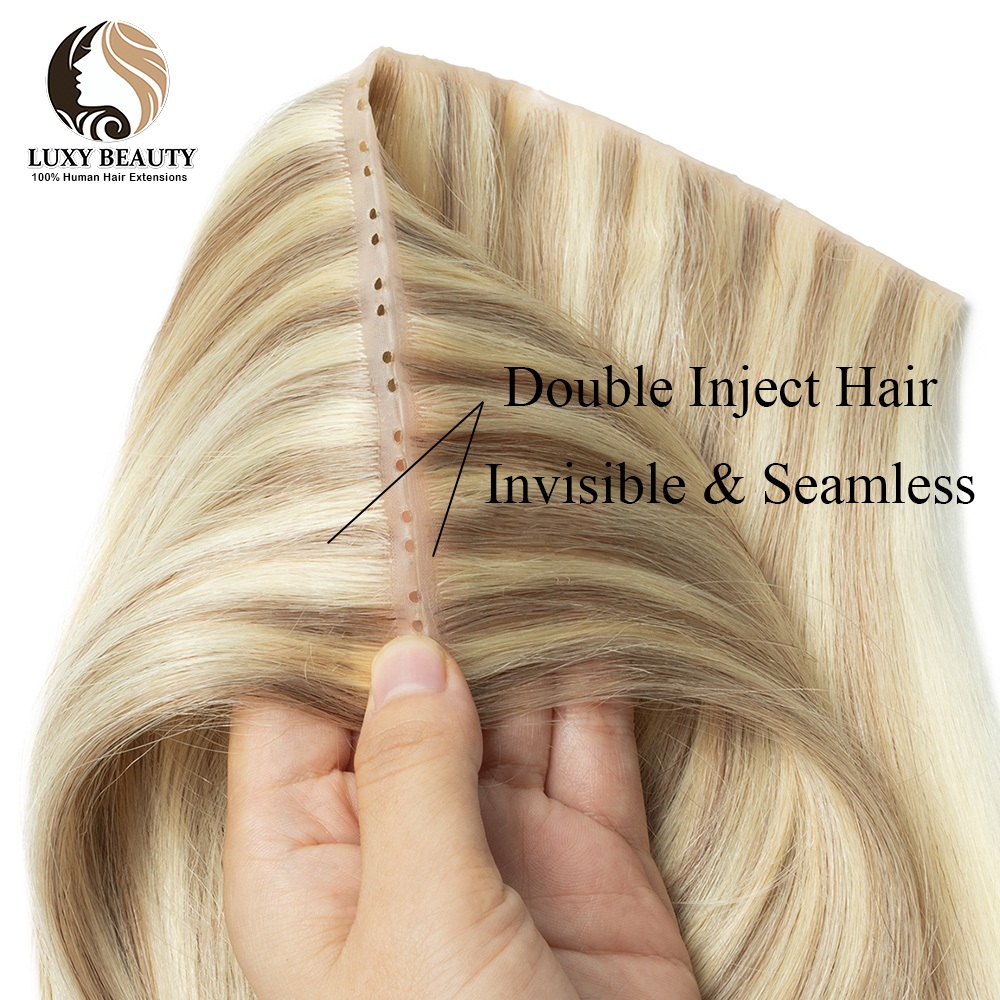 Ekstensi Rambut Manusia Blonde - Invisible Tape In Extensions Real Hair ulasan dan harga