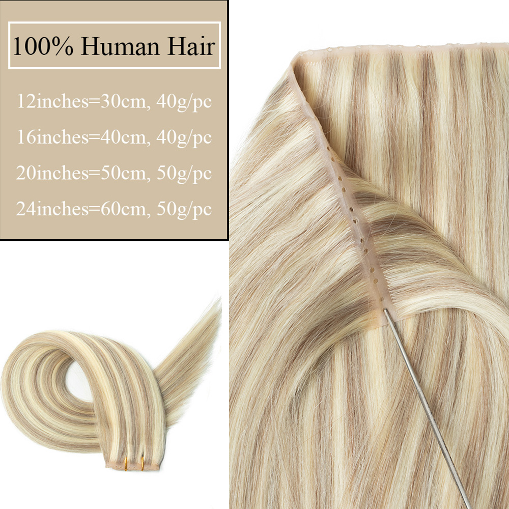 Ekstensi Rambut Manusia Blonde - Invisible Tape In Extensions Real Hair ulasan dan harga