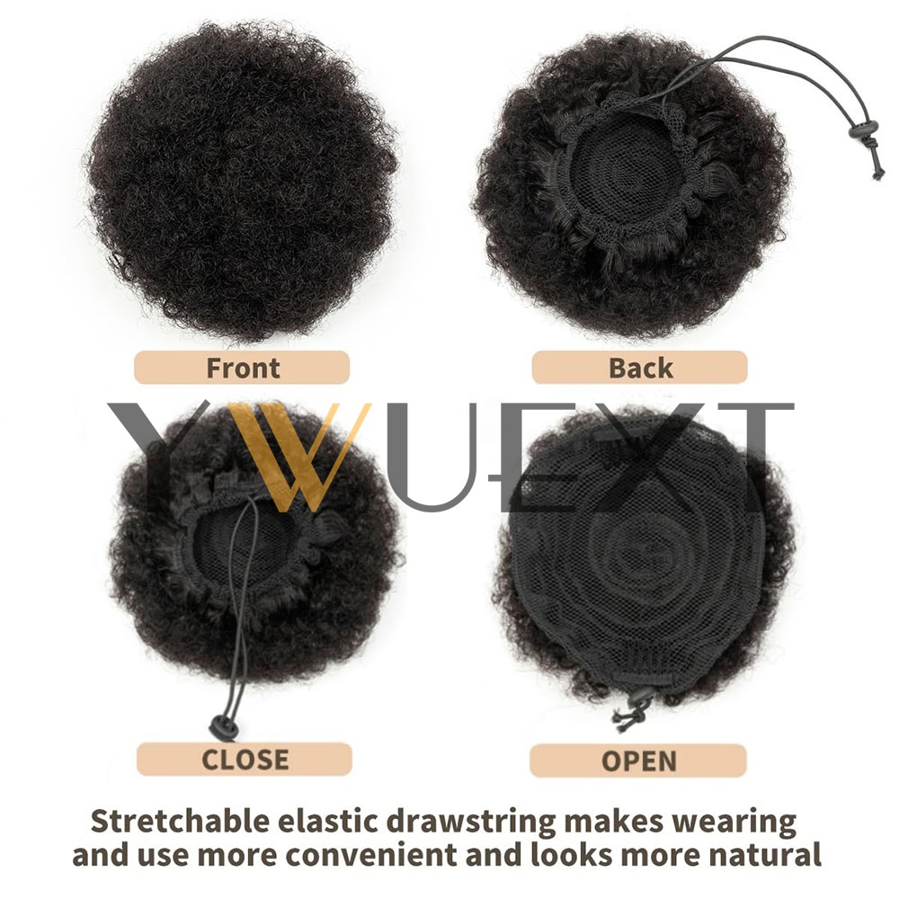 Ekstensi rambut asli Afro Puff - Drawstring Afro Curly Puff Ponytail ulasan dan harga