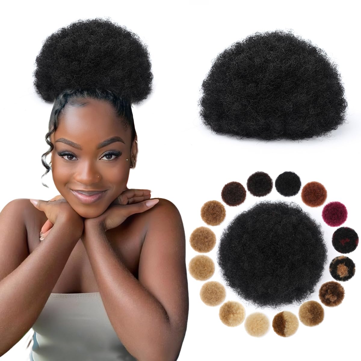 Afro Puff Synthetic Drawstring - Drawstring Afro Curly Puff Ponytail ulasan dan harga