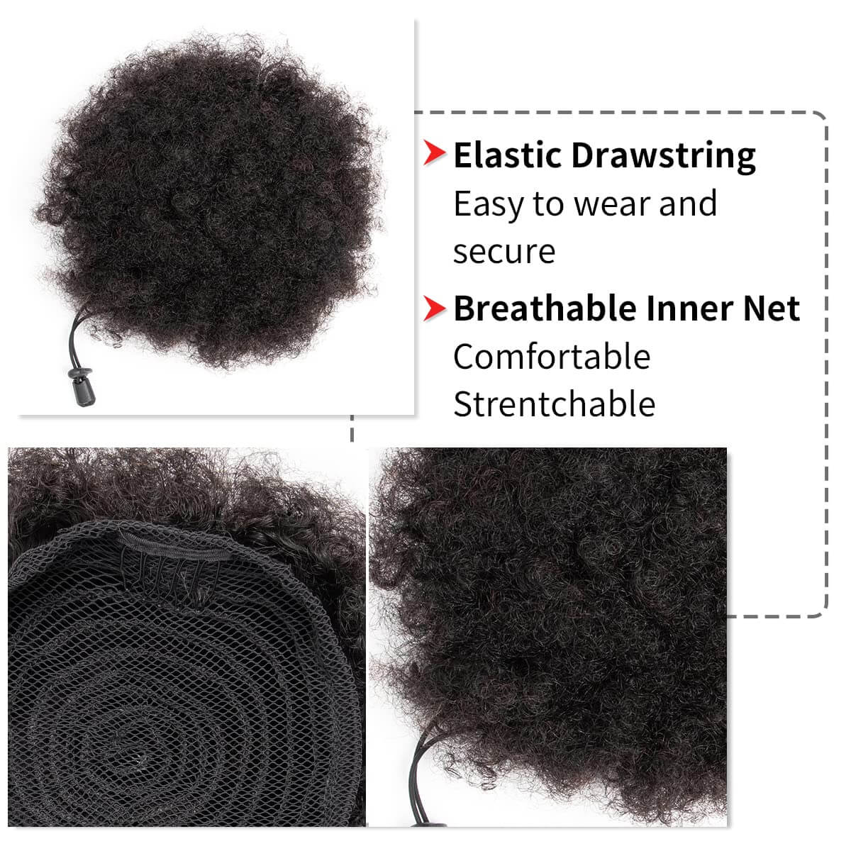 Afro Puff Synthetic Drawstring - Drawstring Afro Curly Puff Ponytail ulasan dan harga