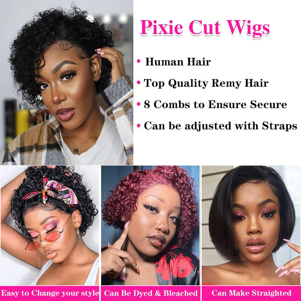 Wig Pixie Cut 13x4, Wig Rambut - Short Pixie Cut Wig Human Hair Cheap ulasan dan harga