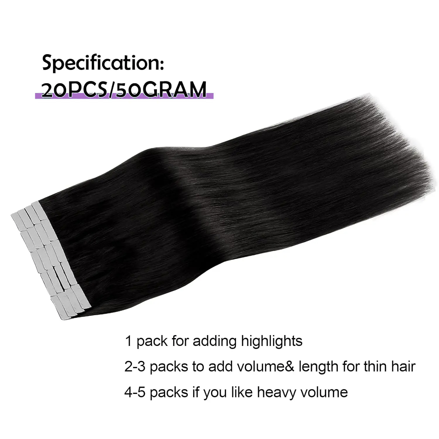 Plester lurus dalam ekstensi r - Invisible Tape In Extensions Real Hair ulasan dan harga