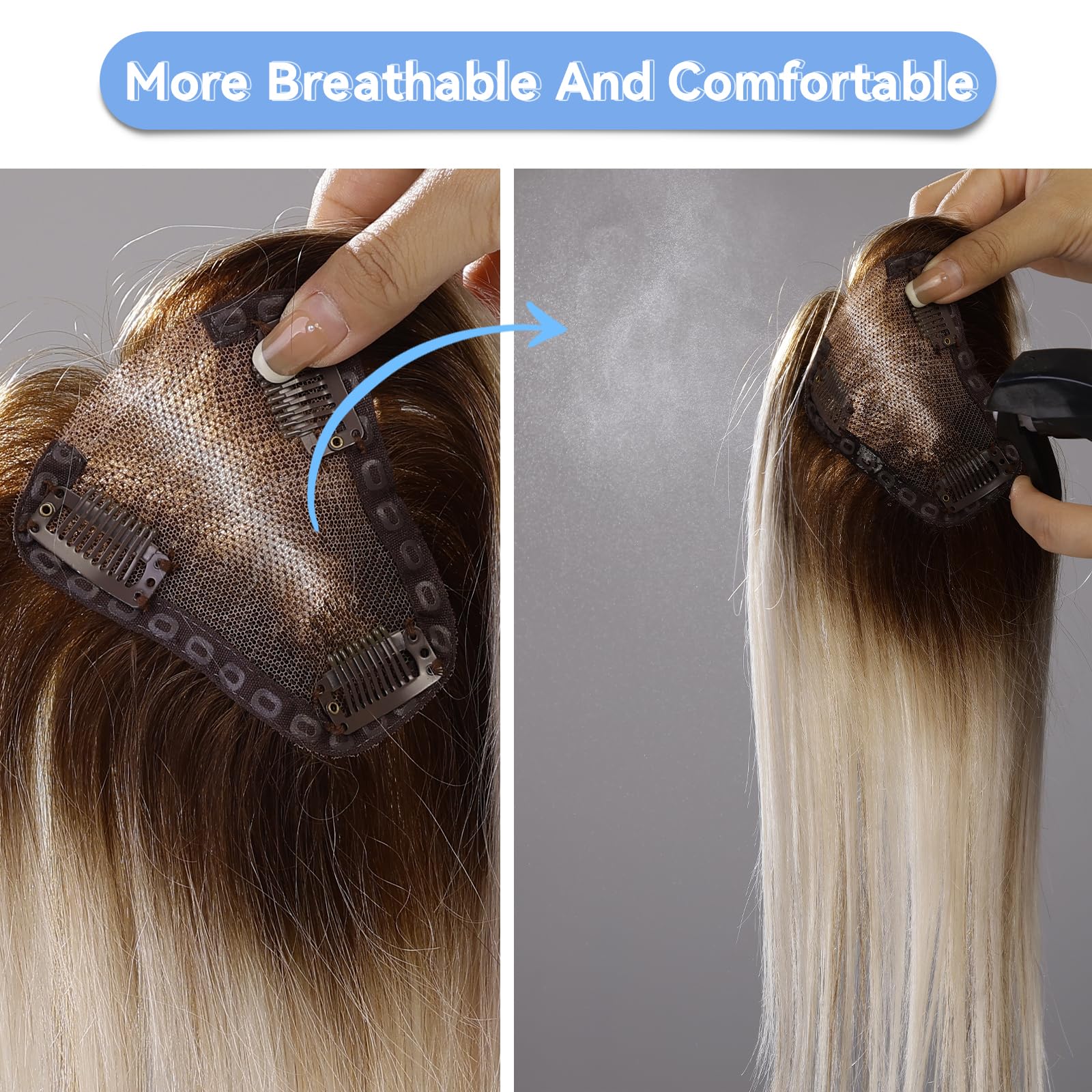 Klip Toppers Rambut Manusia Da - Seamless Clip In Hair Extensions Human Hair ulasan dan harga