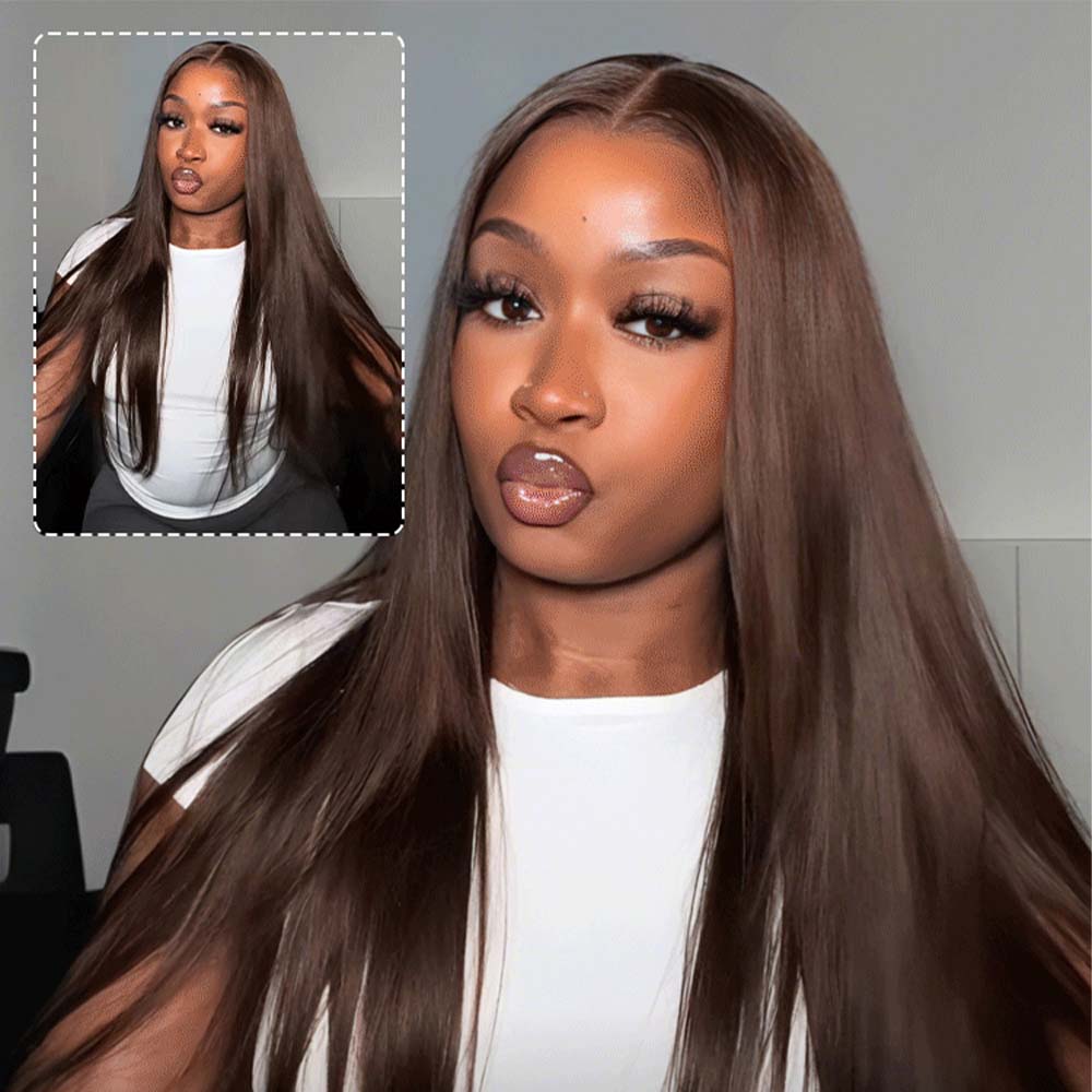 Wig Rambut Manusia Lurus Alami - Hd Lace Frontal Wig Human Hair Pre Plucked ulasan dan harga