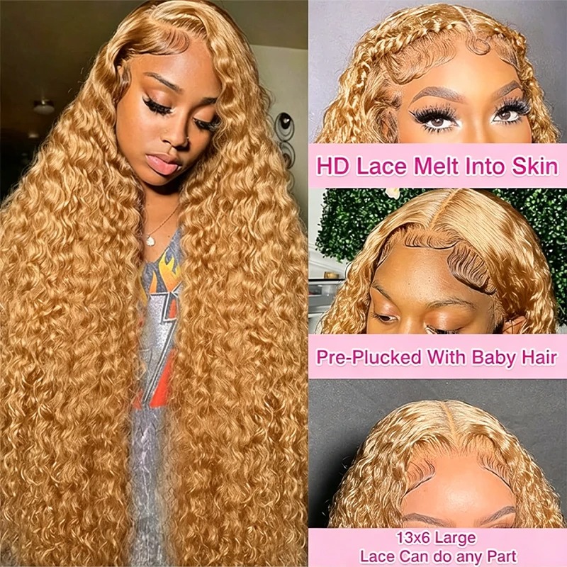 Wig Rambut Asli Pirang Madu 34 - Human Hair Wigs ulasan dan harga