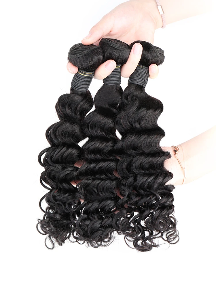 Bundel gelombang dalam dengan  - Deep Wave 3 Bundles With Closure ulasan dan harga