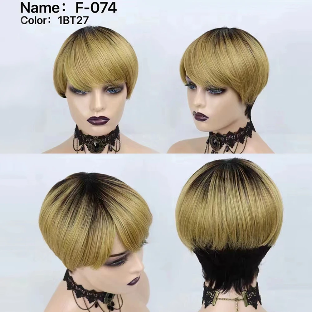 Wig rambut Remy pendek 8 inci  - Short Pixie Cut Wig Human Hair Cheap ulasan dan harga