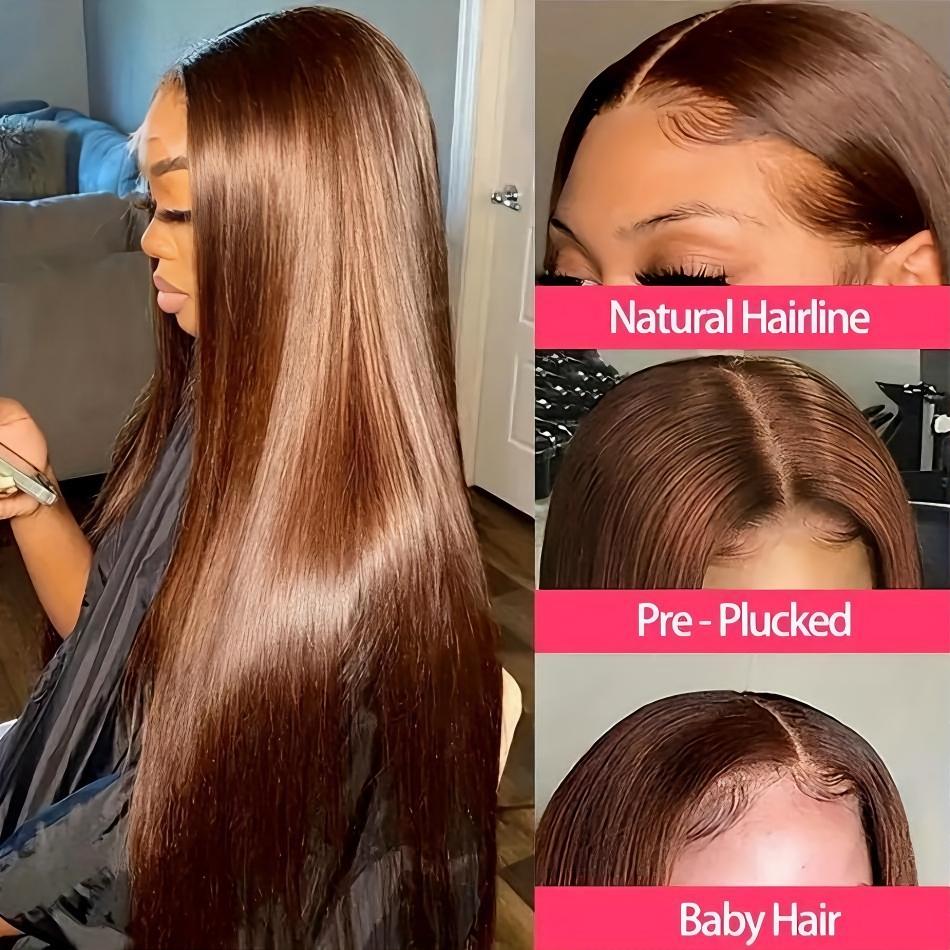 Wig Rambut Manusia Lurus Warna - Hd Lace Frontal Wig Human Hair Pre Plucked ulasan dan harga