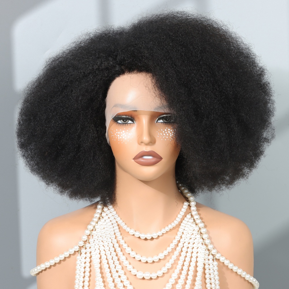 Wig Afro 14 Inch untuk Wanita  - Glueless Wear And Go Human Hair Wig ulasan dan harga