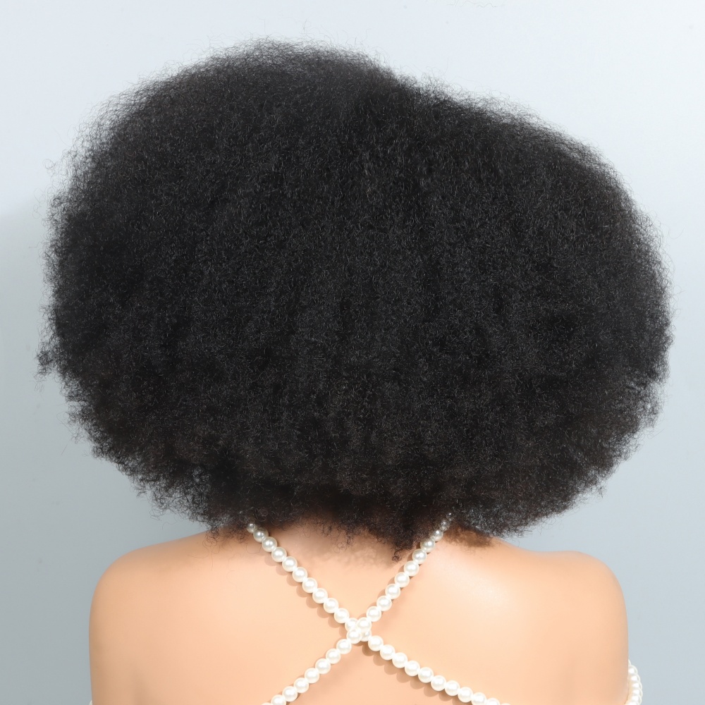 Wig Afro 14 Inch untuk Wanita  - Glueless Wear And Go Human Hair Wig ulasan dan harga