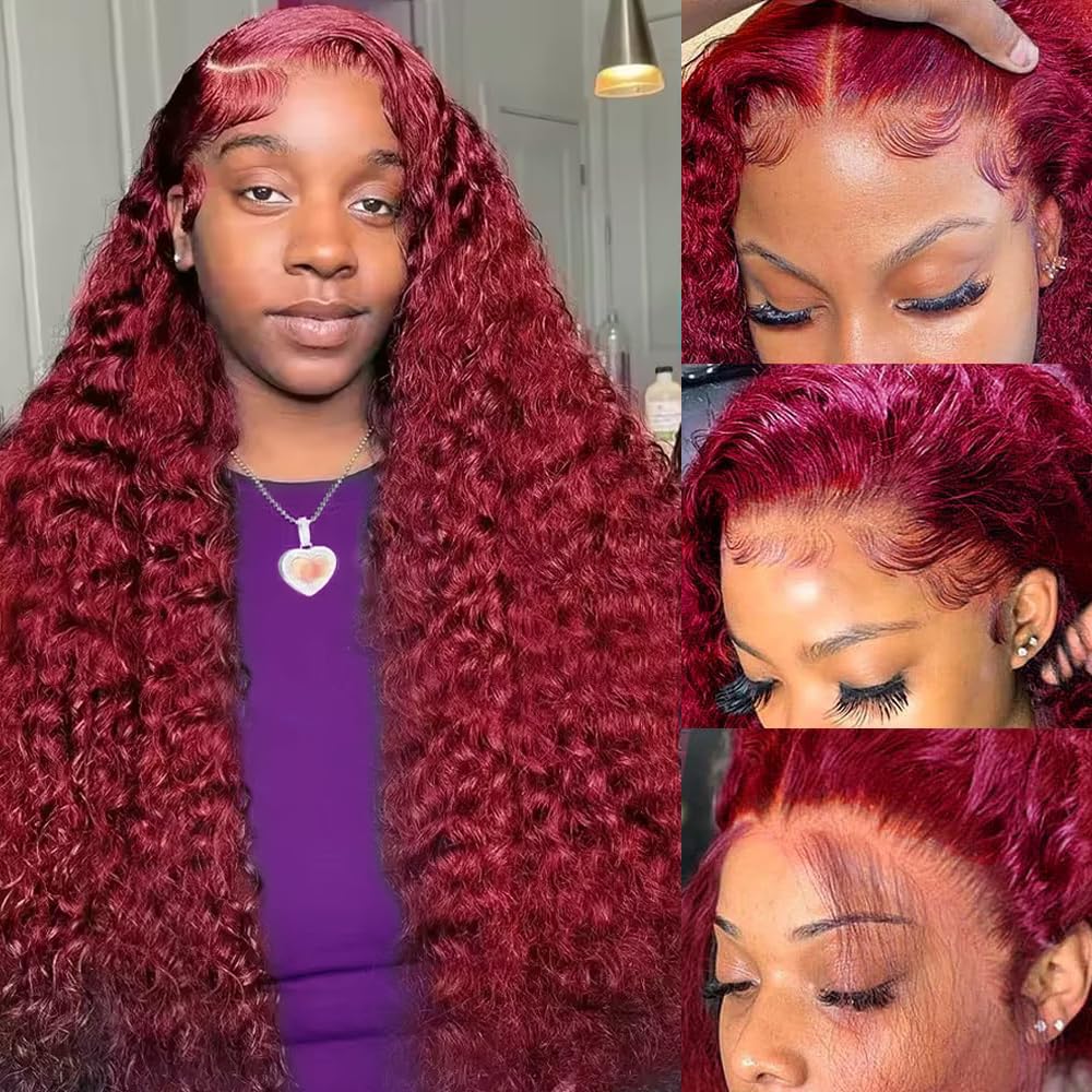 Wig Rambut Manusia Burgundy De - Human Hair Wigs ulasan dan harga