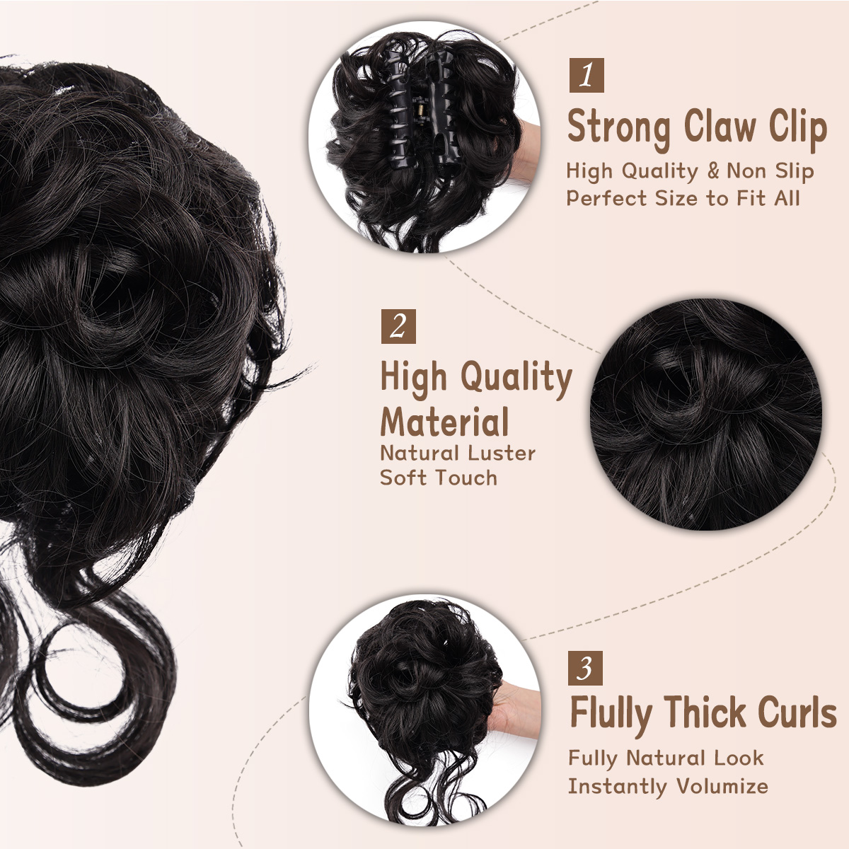 Hiasan rambut cepol berantakan - Claw Clip Messy Bun Hair Piece ulasan dan harga