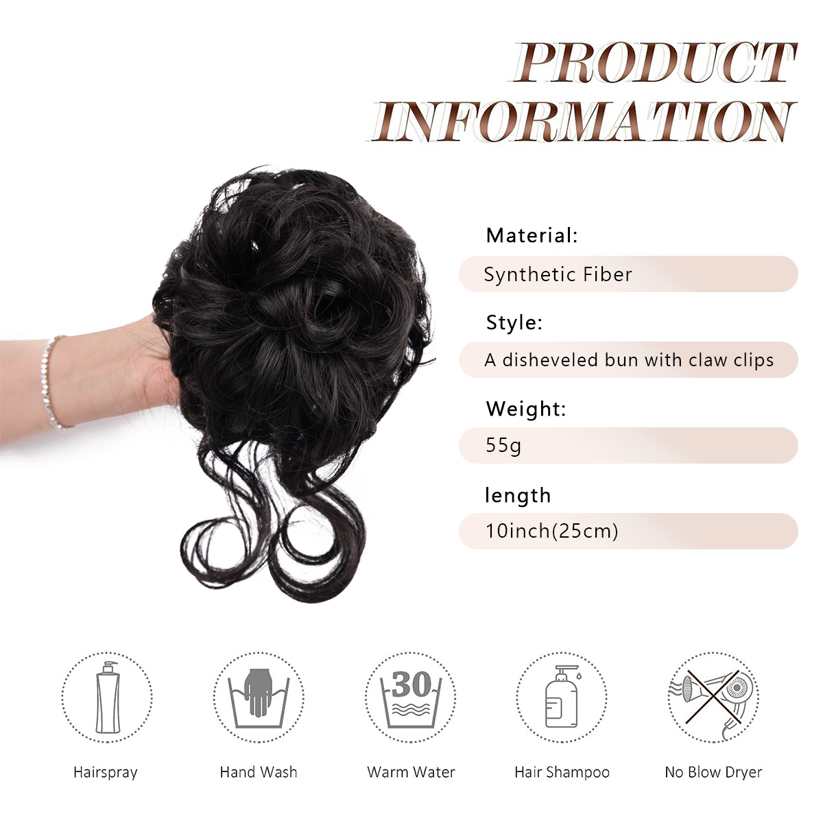 Hiasan rambut cepol berantakan - Claw Clip Messy Bun Hair Piece ulasan dan harga