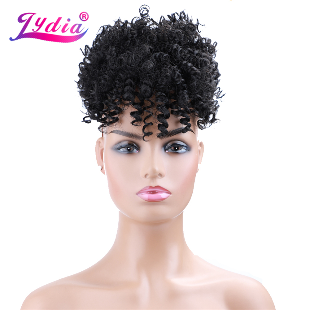 Lydia Serut Sintetis Tinggi Pu - Drawstring Afro Curly Puff Ponytail ulasan dan harga
