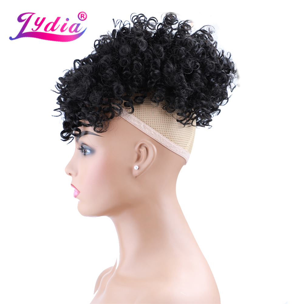 Lydia Serut Sintetis Tinggi Pu - Drawstring Afro Curly Puff Ponytail ulasan dan harga