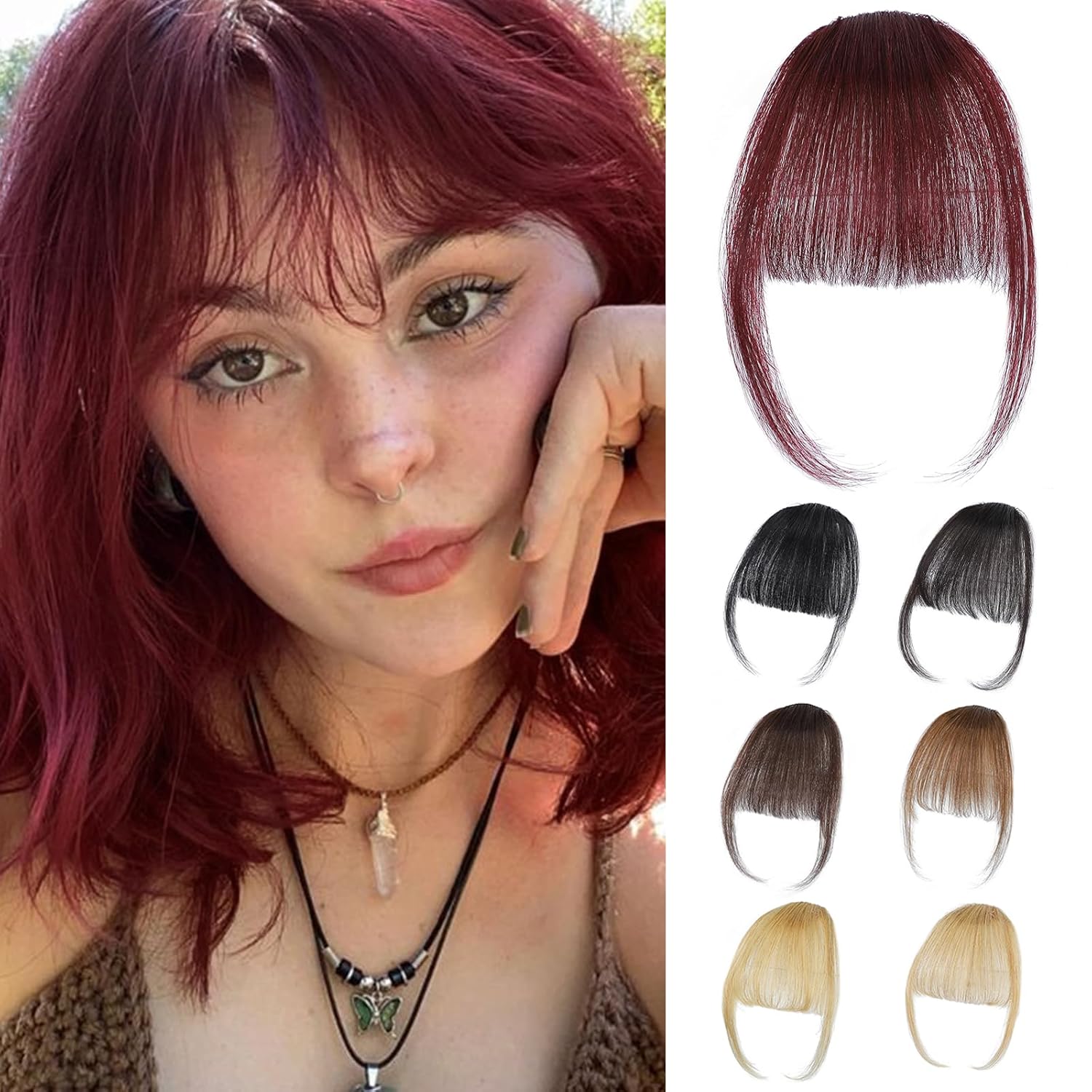 Klip Burgundy di poni rambut m - Seamless Clip In Hair Extensions Human Hair ulasan dan harga