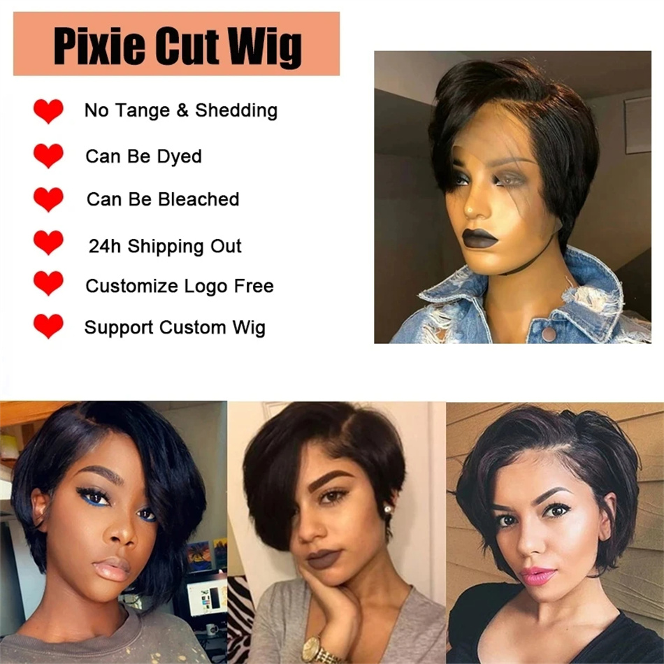 Wig potongan Pixie rambut manu - Short Pixie Cut Wig Human Hair Cheap ulasan dan harga