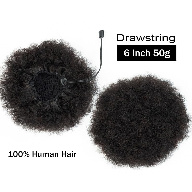 Afro Kinky Puffs 100% Rambut A - Drawstring Afro Curly Puff Ponytail ulasan dan harga